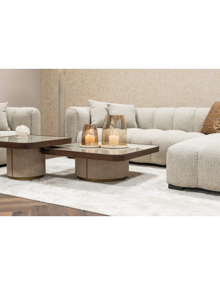 Sofá esquinero derecho de tela Fancy Natural NOVARO
