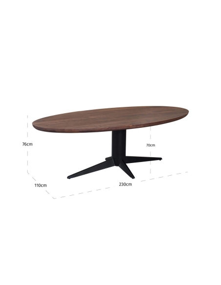 Oval Mango Wood Dining Table Brown STAFFORD - Richmond