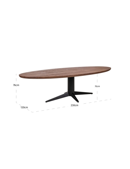Oval Mango Dining Table STAFFORD 280 - Richmond