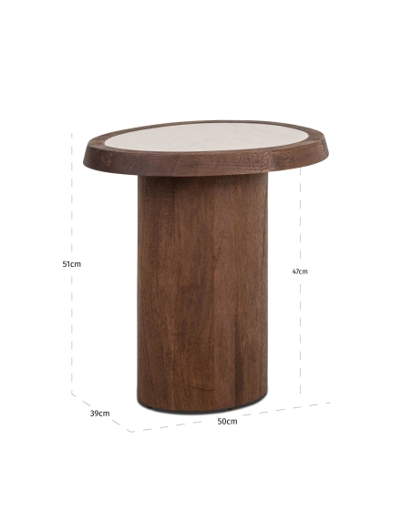 Botticino Marble Side Table MELROSE - Richmond