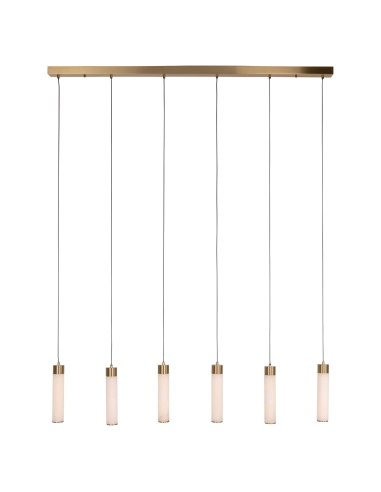 Lineare Hängelampe aus Alabaster mit 6 Leuchten ELARIS