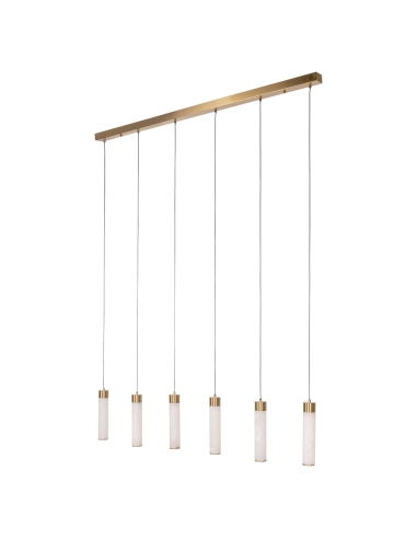 Lineare Hängelampe aus Alabaster mit 6 Leuchten ELARIS