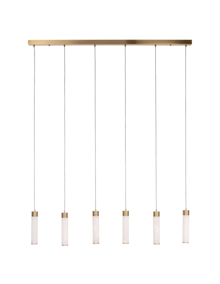 Suspensão Linear Alabastro 6 Luzes ELARIS
