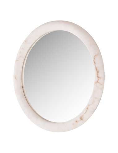 Miroir Lumineux Rond Effet Albâtre ORAVELLE 800