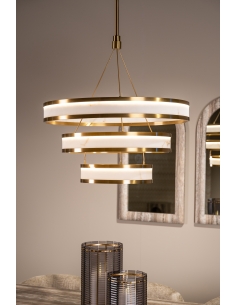 Tiered Alabaster-Effect Chandelier CEALORA - Richmond 2