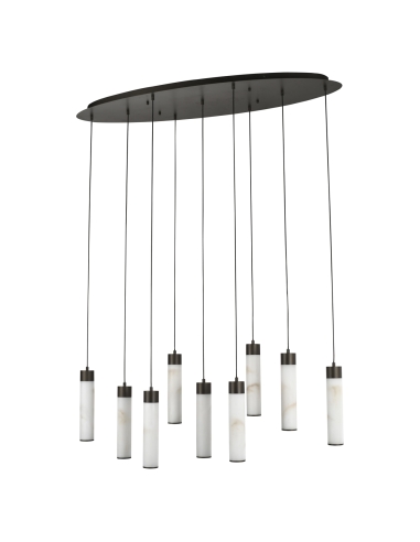 Linear 9-Light Bronze Chandelier CHAVINE - Richmond