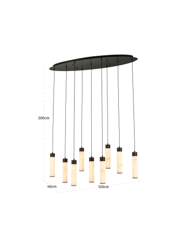 Lineare Deckenleuchte mit 9 Lichtern Bronze CHAVINE - Richmond