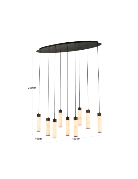 Linear 9-Light Bronze Chandelier CHAVINE - Richmond