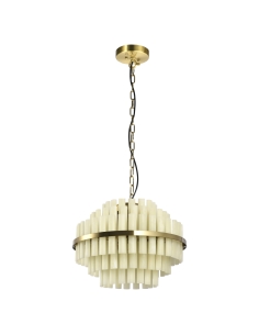 Round Ceiling Light with Alabaster-Effect Fins ZERINE - Richmond