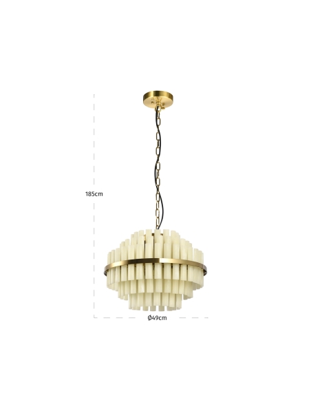 Round Ceiling Light with Alabaster-Effect Fins ZERINE - Richmond