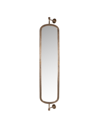 Antique Brass Elongated Oval Wall Mirror HASTING