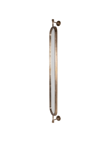 Antique Brass Elongated Oval Wall Mirror HASTING