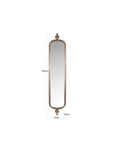 Antique Brass Elongated Oval Wall Mirror HASTING