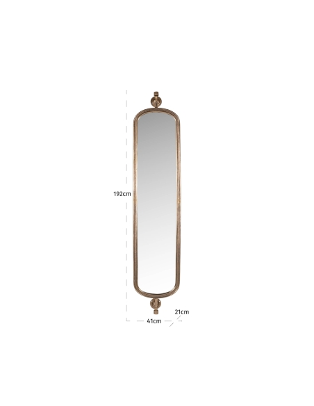 Miroir Mural Ovale Allongé Laiton Antique HASTING