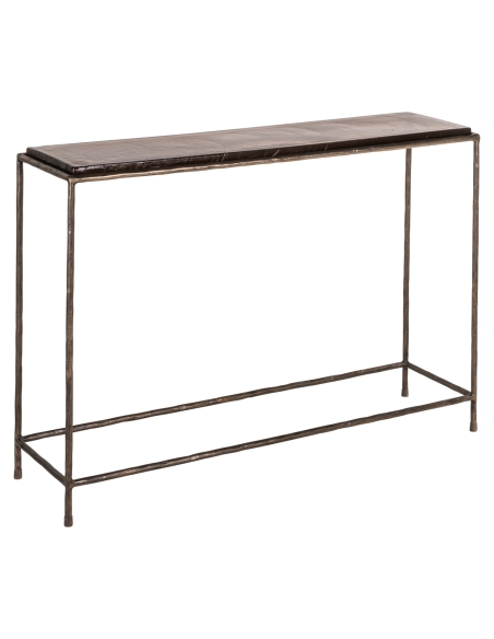 Consoletafel gerookt glas metalen structuur brons VILLANO