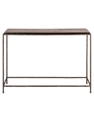 Console Verre Fumé Structure Métal Bronze VILLANO