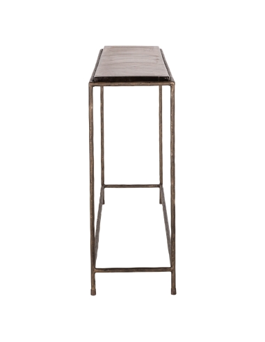 Console Verre Fumé Structure Métal Bronze VILLANO