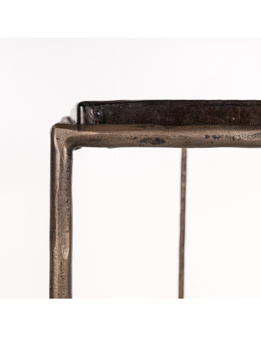 Consoletafel gerookt glas metalen structuur brons VILLANO