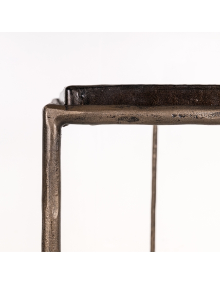 Consoletafel gerookt glas metalen structuur brons VILLANO