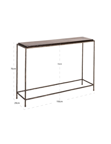 Konsole Rauchglas Metallstruktur Bronze VILLANO