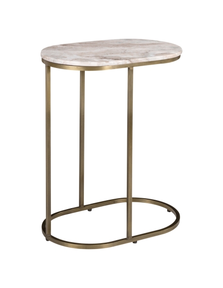 Pink Marble Gold Sofa Side Table BOTTEGA