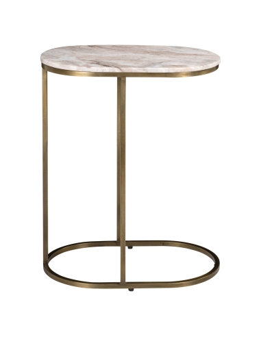 Pink Marble Gold Sofa Side Table BOTTEGA