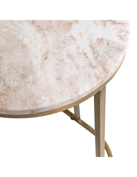 Pink Marble Gold Sofa Side Table BOTTEGA