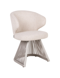 Chaise de Salle à Manger d'Extérieur Corde Beige NUBA