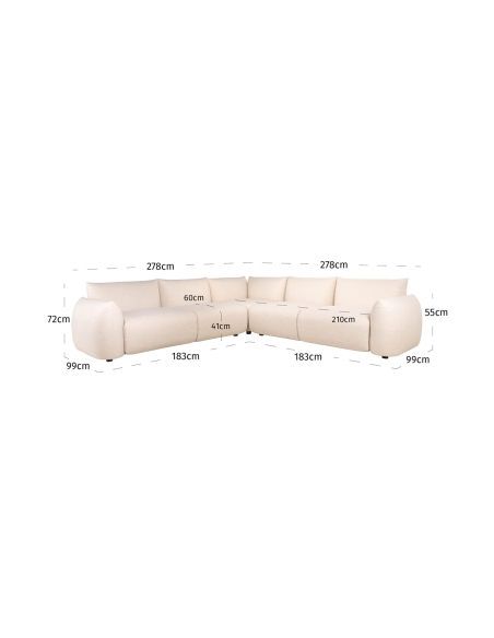 Canapé d'Angle Modulaire d'Extérieur Beige DAWSON