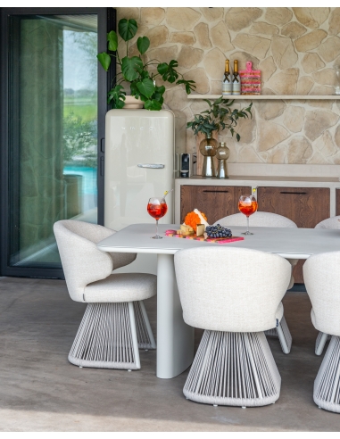 Light Beige Aluminum Outdoor Dining Table SENZA