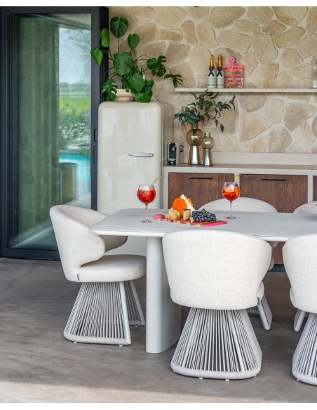 Light Beige Aluminum Outdoor Dining Table SENZA