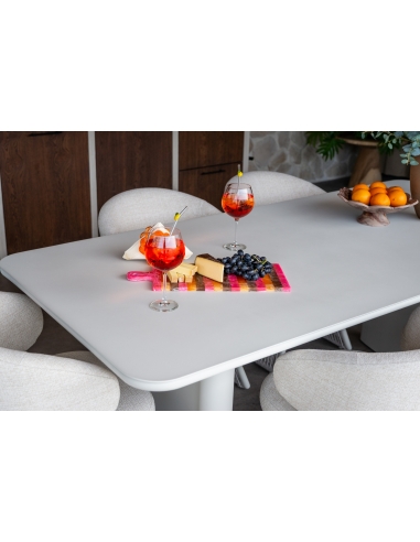 Light Beige Aluminum Outdoor Dining Table SENZA