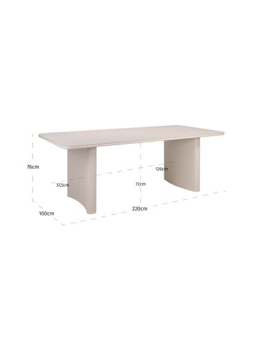 Light Beige Aluminum Outdoor Dining Table SENZA