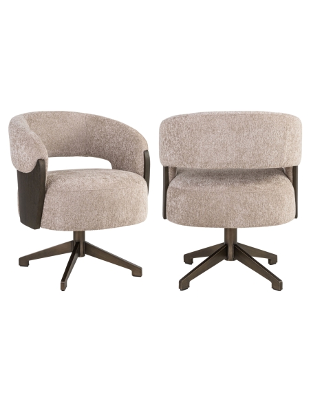 Silla de comedor giratoria arena roble POLLUX