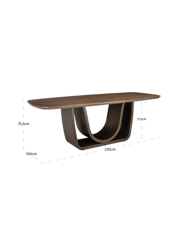 Esstisch Nussbaum Messinggestell 230 cm WINDSOR