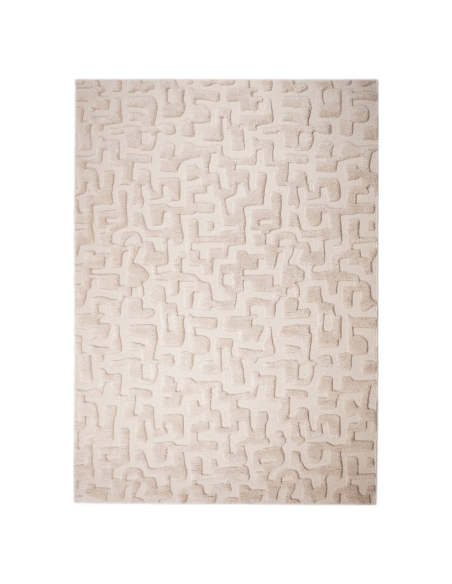 Tapis en Laine Motif Abstrait Beige 200x300 LA GOMERA