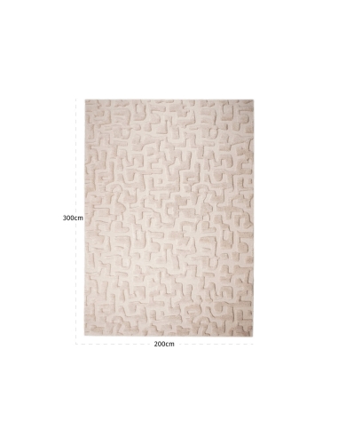 Tapis en Laine Motif Abstrait Beige 200x300 LA GOMERA