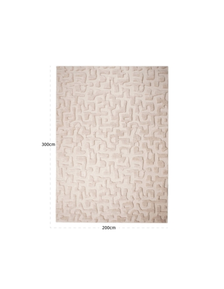Tapis en Laine Motif Abstrait Beige 200x300 LA GOMERA