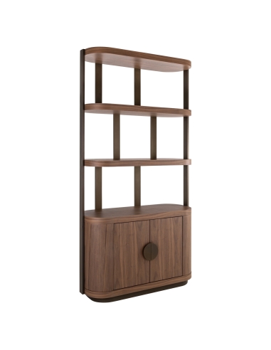 Vitrine Ouverte et Rangement en Noyer WINDSOR