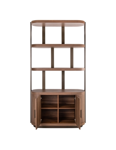Open Display Cabinet and Walnut Storage WINDSOR