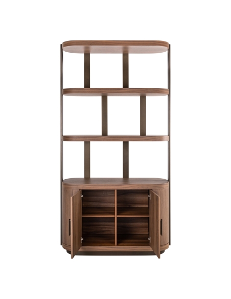 Open Display Cabinet and Walnut Storage WINDSOR