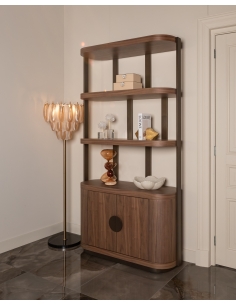 Open Display Cabinet and Walnut Storage WINDSOR 2
