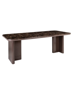 Table à Manger Effet Marbre Chocolat 230 cm ALMUNDI