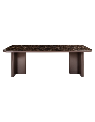 Table à Manger Effet Marbre Chocolat 230 cm ALMUNDI