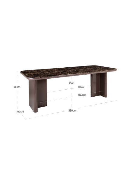 Esstisch in Schokoladen-Marmoroptik 230 cm ALMUNDI
