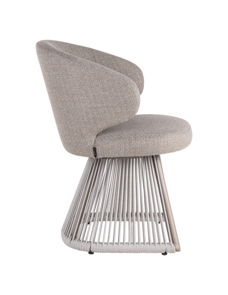 Silla de comedor de exterior de cuerda greige NUBA