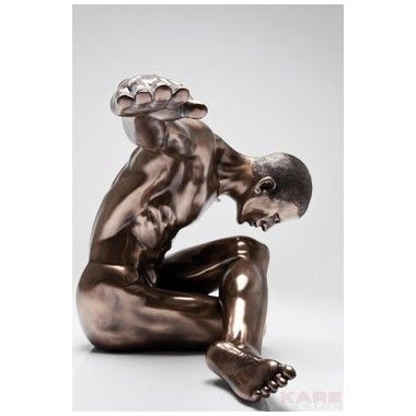 Athlet-Statue-Mann sitzender Aspekt Bronze 137cm Kare design - 1 2