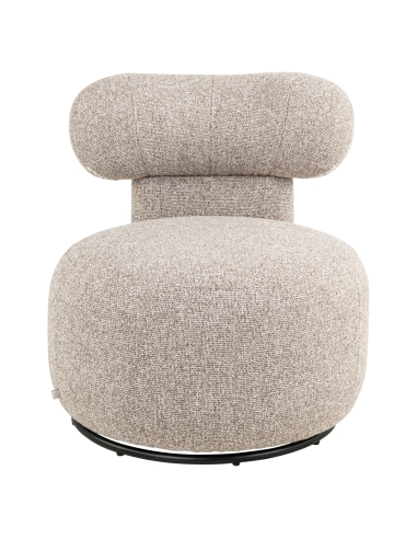 Round Swivel Bouclé Armchair Brown Cayenne KAYA