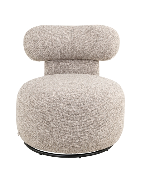 Draaibare ronde fauteuil bouclé bruin Cayenne KAYA
