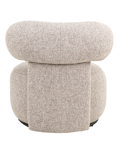 Sillón giratorio redondo bouclé marrón Cayenne KAYA